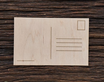 Wooden Postcards for Crafts - Laser Cut - Wooden Postcard - Blank Postcard - Custom Postcard