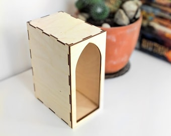 Mini rincón de lectura de madera para manualidades y decoración - Corte láser - Kit de rincón de lectura - Inserto de estantería - Rincón de callejón - Rincón de lectura DIY - Sin ensamblar