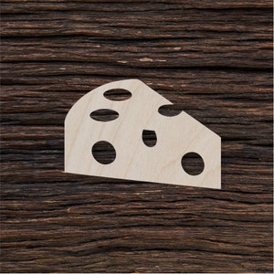 Wooden Cheese Shape For Crafts And Decoration - Laser Cut - Cheese Cut Out - Cheese Silhouette - Wood Cheese - Swiss Cheese