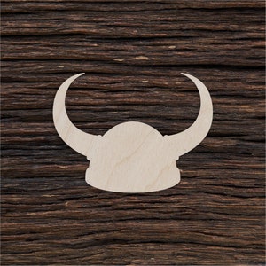 Wooden Viking Helmet Shape For Crafts And Decoration - Laser Cut - Viking Helmet Horns - Viking Helmets - Viking Invitation - Viking Party