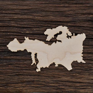 Houten Europa Kaart voor Ambachten - Laser gesneden - Europa Continent - Europa Vorm - Europa