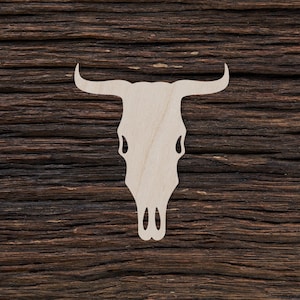 Wooden Cow Skull for Crafts and Decorations - Cow Skull Cut Out - Cow Skull Pendant - Cow Skull Magnet
