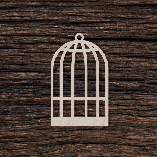 Cage à oiseaux en bois pour l'artisanat et la décoration - Décor de cage à oiseaux - Boucles d'oreilles de cage à oiseaux - Cage à oiseaux en bois