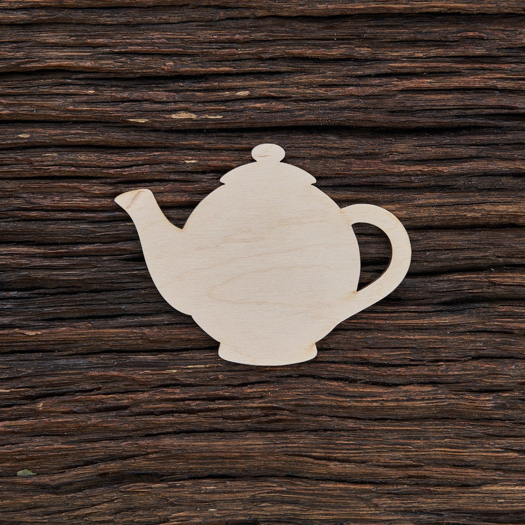 Wooden Vintage Teapot Shape for Crafts and Decoration Laser Cut Teapot