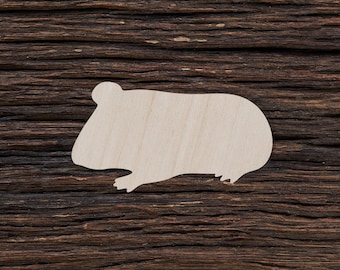Wooden Guinea Pig for Crafts and Decorations - Guinea Pig Magnet - Guinea Pig Necklace - Guinea Pig Shape