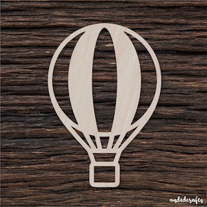 Wooden Hot Air Balloon for Crafts and Decorations - Hot Air Balloon - Air Balloon Charm - Air Balloon Blank