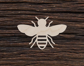 Wooden Bee Shape For Crafts And Decoration - Laser Cut - Worker Bee - Bumblebee - Simple Bee