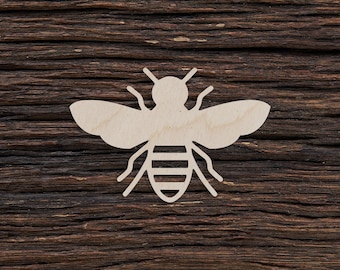 Wooden Bee Shape For Crafts And Decoration - Laser Cut - Worker Bee - Bumblebee - Simple Bee