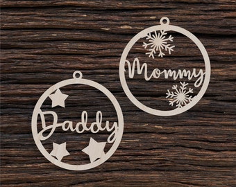 Wooden Personalized Name Christmas Bauble For Crafts And Decoration - Laser Cut - CHRISTMAS tree - Personalized Gift - Christmas decoration