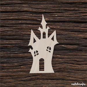 Wooden Haunted House for Crafts and Decorations - Haunted House Blank - Haunted House Decor - Haunted House Charm