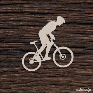 Forma di bicicletta da montagna in legno per artigianato e decorazione - Taglio laser - Ciondolo per bicicletta - Ornamento per bicicletta - Ciondolo per bicicletta - Orecchini per bicicletta