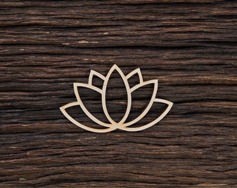Wooden Lotus Shape For Crafts And Decoration - Laser Cut - Lotus Flower - Lotus Necklace - Lotus Bracelet - Lotus Pendant