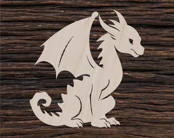 Wooden Dragon For Crafts And Decorations - Wooden Blanks - Craft Blanks - Dragon Keychain - Wooden Dragon Cutout - Dragon Ornament