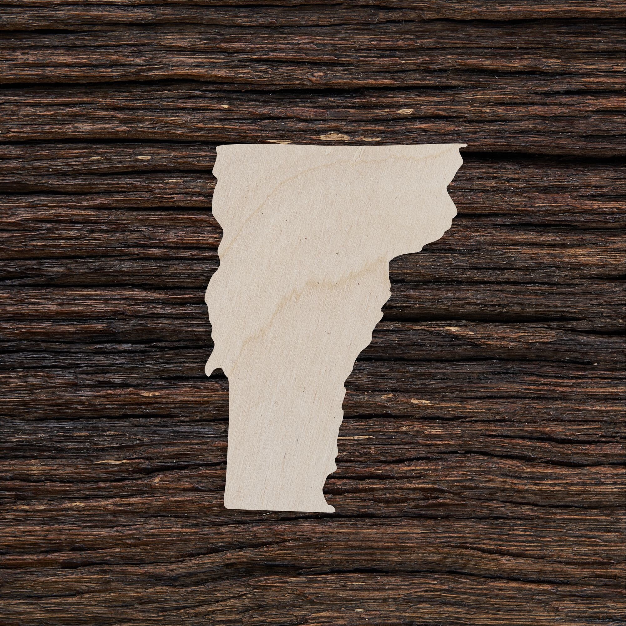 Wooden Vermont State Shape for Crafts and Decoration - Laser Cut ...