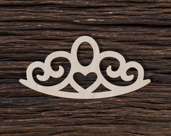Wooden Tiara Crown Queen for Crafts and Decorations - Wedding Tiara - Crystal Crown - Crown Royal - Blank Craft Shape