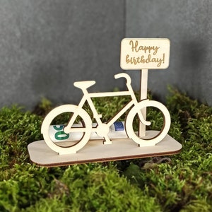 Wooden Retirement Gift Bicycle Shape For Crafts And Decoration - Laser Cut - Money Gift -  Personalized Gift - Gift For Him -  Gift For Her