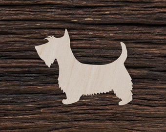 Wooden Scottie Dog for Crafts and Decorations - Scottie Dog Cut Out - Scottie Dog Pendant - Scottie Dog Magnet