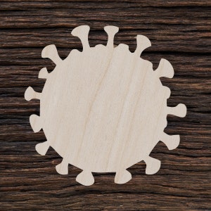 Wooden Virus for Crafts and Decorations - Virus Shape - Virus Magnet - Virus Necklace