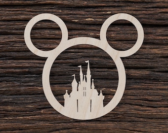 Holzburg Form für Basteln Und Dekoration - Micky Kranz - Laser Cut - Micky Schloss - Mauseschloss - Prinzessinnenschloss - Schlosskranz