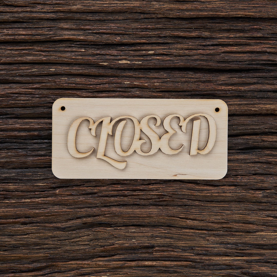 Wooden Open Closed Sign for Crafts - Laser Cut - Open Sign - Business ...