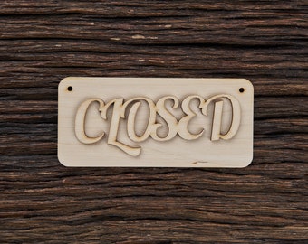 Wooden Open Closed Sign for Crafts - Laser Cut - open sign - business sign - closed sign - shop sign - store sign