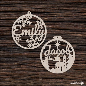 Wooden Custom Personalized Christmas Bauble  Shape For Crafts And Decoration - Acrylic - Laser Cut - CHRISTMAS Pendants - Personalized Gift
