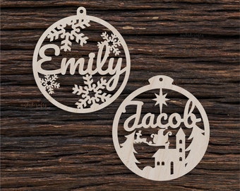 Wooden Custom Personalized Christmas Bauble  Shape For Crafts And Decoration - Acrylic - Laser Cut - CHRISTMAS Pendants - Personalized Gift