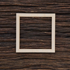 Forma di bordo quadrato in legno per artigianato e decorazione - Taglio laser - Quadrati - Fazzoletto da taschino - Ciondolo quadrato - Bordi quadrati