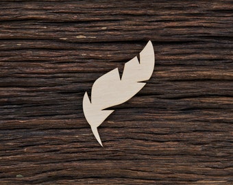 Wooden Boho Feather Shape For Crafts And Decoration - Laser Cut - Feathers - Boho Feathers - Unfinished Feather - Craft Feathers