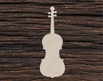 Forma de violonchelo de madera para artesanía y decoración - Corte láser - Amuletos de violonchelo - Instrumento de violonchelo - Collar de violonchelo - Regalos de violonchelo