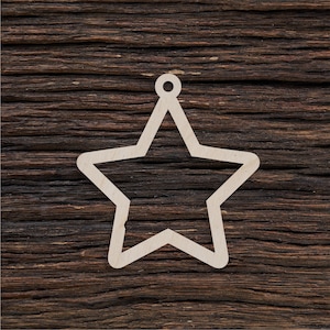 Wooden Christmas Star Toy Shape For Crafts And Decoration - Laser Cut - Star - Christmas - Christmas Decoration - Christmas Tree
