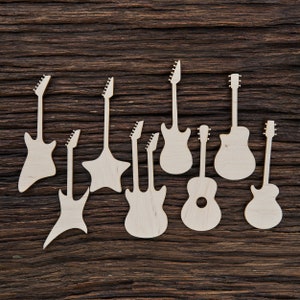 Wooden Guitar Shape for Crafts and Decoration - Laser Cut - Guitar Decor - Miniature Guitar - Guitar Decoration