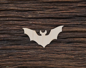 Wooden Bat Shape For Crafts And Decoration - Laser Cut - Bat - Wood Bat - Halloween Bat - Wooden Bat