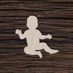 Wooden Baby for Crafts and Decorations - Baby Shape - Baby Cut Out - Baby Decor