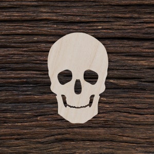Wooden Skull for Crafts and Decorations - Skull Earrings - Skull Cut Out - Skull Pendant