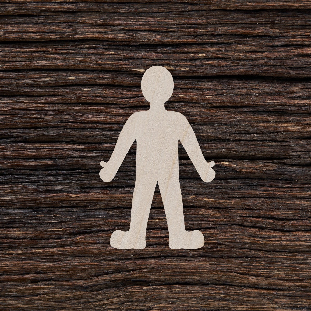 Persona de madera para artesanías y decoraciones - Imán de persona - Collar de persona - Colgante de persona