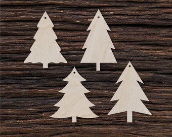 Forme d'arbre de Noël en bois pour l'artisanat et la décoration - Découpe au laser - Noël - Décoration de Noël - Ornement de Noël - Décoration de Noël