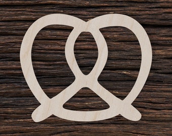 Houten Pretzel voor Ambachten en Decoraties - Pretzel Magneet - Pretzel Ketting - Pretzel Hanger