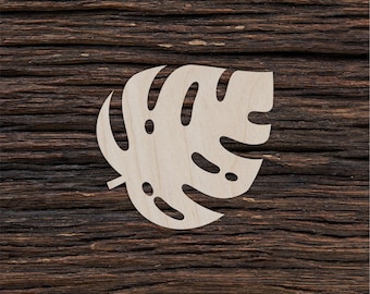 Wooden Tropical Monstera Palm Leaf Shape For Crafts And Decoration - Laser Cut - Palm Wall Art - Tropical Decor - Blank Craft Shape