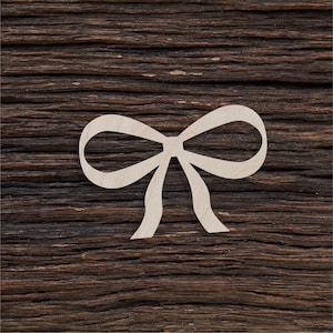 Forma di nastro di fiocco in legno per artigianato e decorazione - Taglio laser - Nastro - Nastro di legno - Legno - Legno - Legno