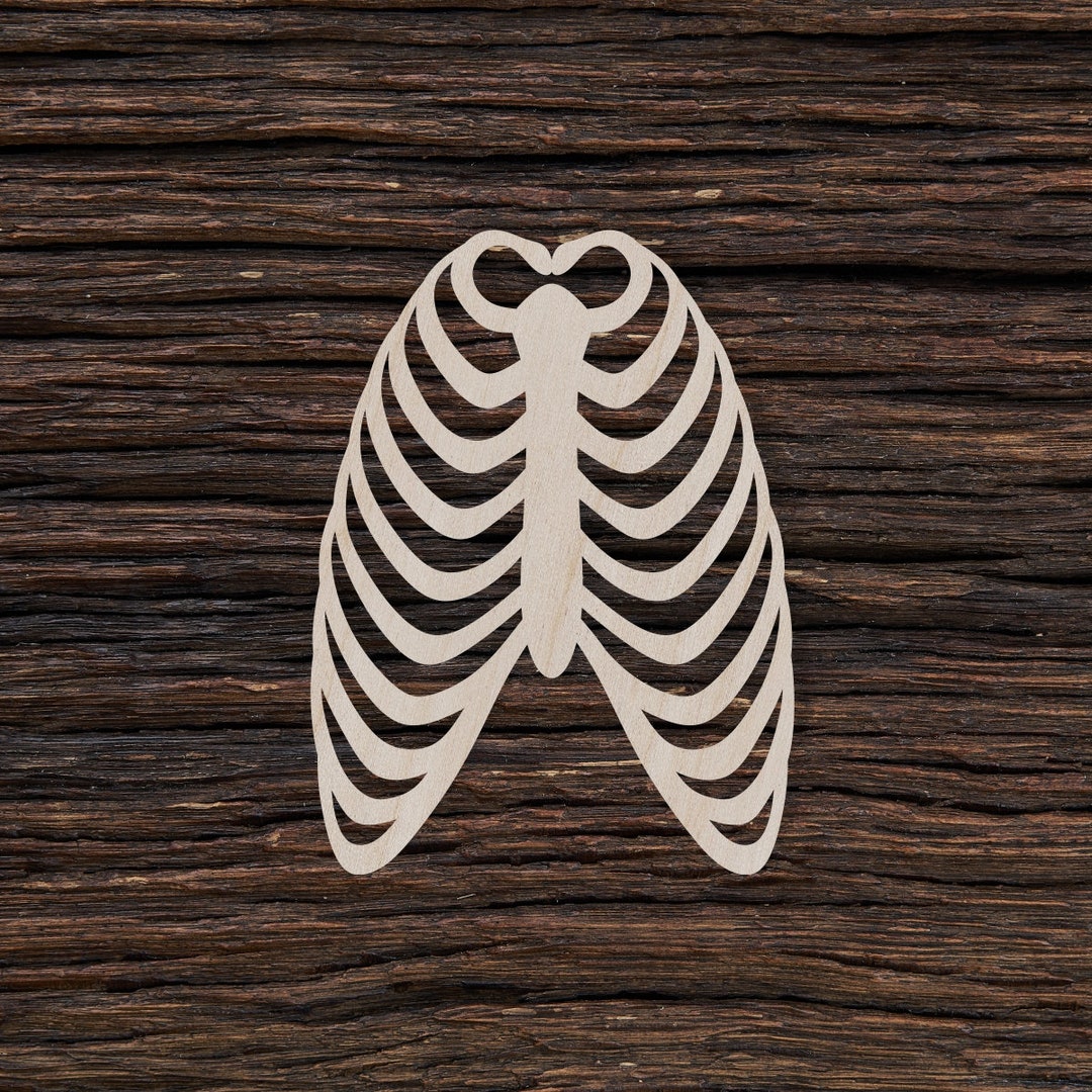 Wooden Ribcage for Crafts and Decorations - Ribcage Necklace - Ribcage ...