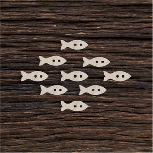 Wooden Fish Buttons for Crafts - Laser Cut