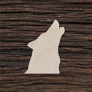 Wooden Howling Wolf Head Shape For Crafts And Decoration - Laser Cut - Wolf - Wolf Silhouette - Wolf Pendant - Wolf Head Pendant