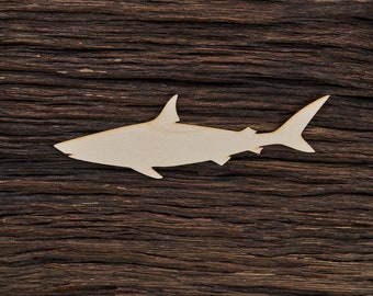 Wooden Shark Shape for Crafts and Decoration - Laser Cut - Shark Decor - Great White Shark - Shark Wall Art