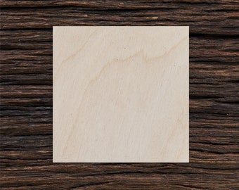 Forma cuadrada de madera para manualidades y decoración - Corte láser - Múltiples tamaños - Recorte sin terminar de madera - Artesanía de bricolaje - Favores cuadrados