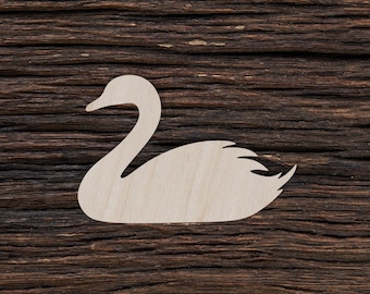 Wooden Swan for Crafts and Decorations - Swan Cut Out - Swan Pendant - Swan Earrings