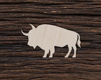 Wooden Buffalo for Crafts and Decorations - Buffalo Earrings - Buffalo Cut Out - Buffalo Shape