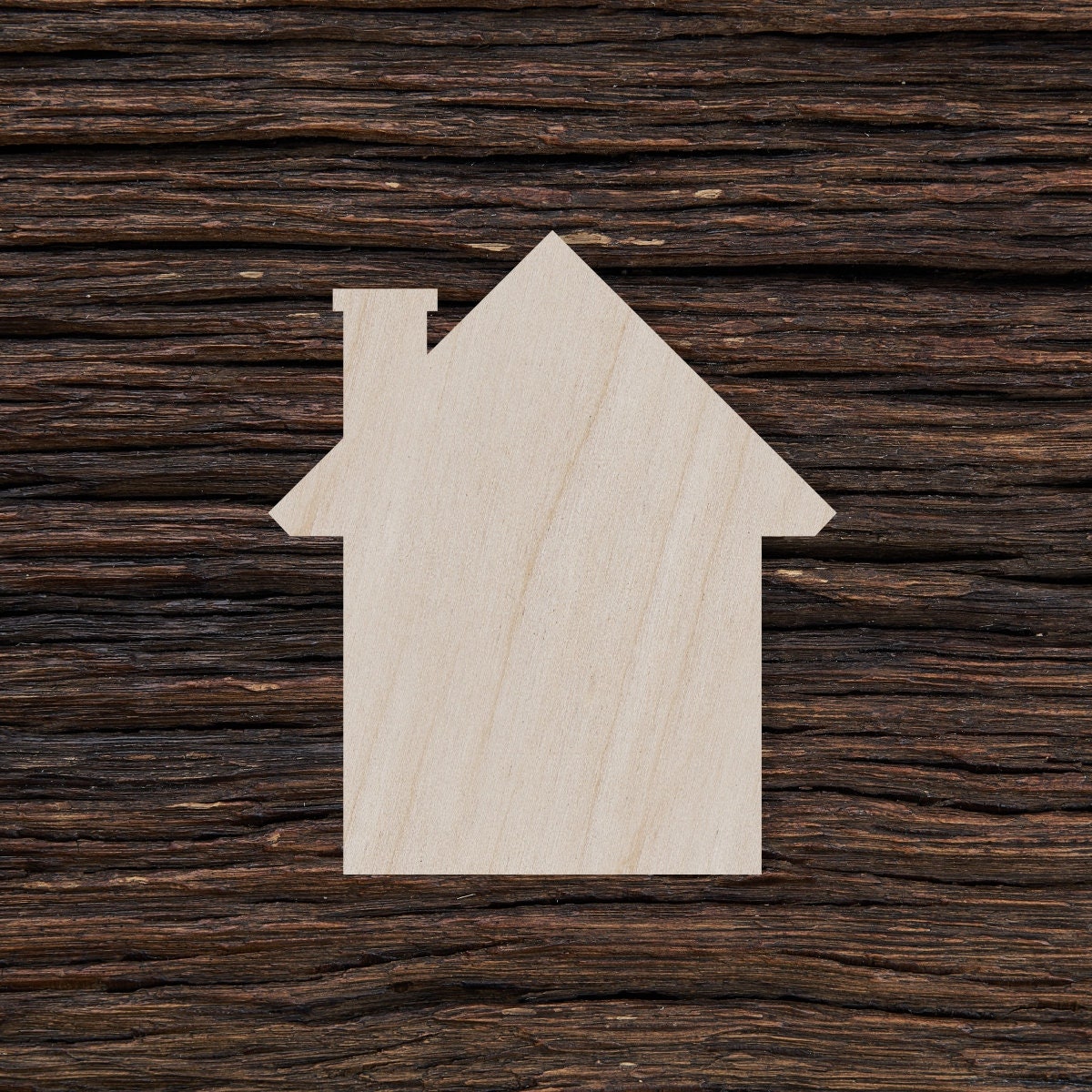 Holzhaus zum Basteln und Dekorieren - Hausohrringe - Hausausschnitt - Hausanhänger