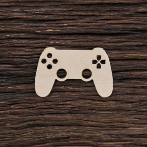 Forme de manette de jeu en bois pour travaux manuels et décoration - Découpe laser - Manette de commande - Manette de console - Décoration de manette de jeu