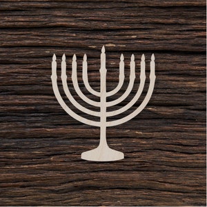 Wooden Menorah Shape For Crafts And Decoration - Laser Cut - Menorah Candle Holder - Hannukah Menorah - Menorah Vintage - Chanukah Menorah